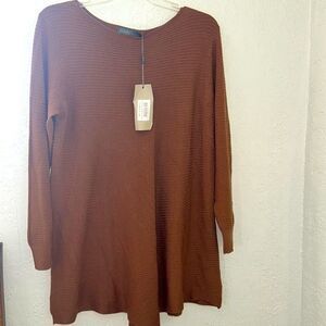 LOLA Women's sweater blouse one size made in italy brown color